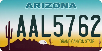 AZ license plate AAL5762