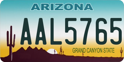 AZ license plate AAL5765