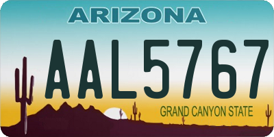 AZ license plate AAL5767