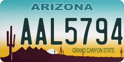 AZ license plate AAL5794