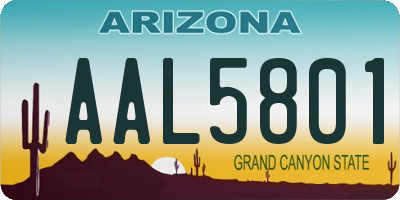 AZ license plate AAL5801