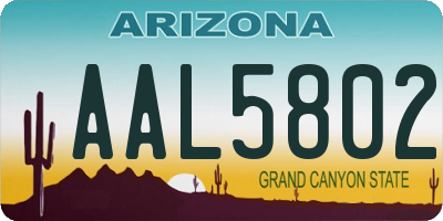 AZ license plate AAL5802