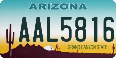 AZ license plate AAL5816