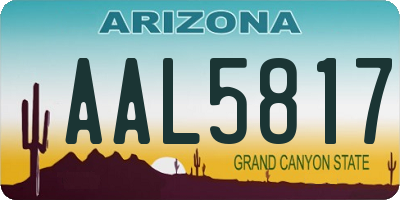 AZ license plate AAL5817