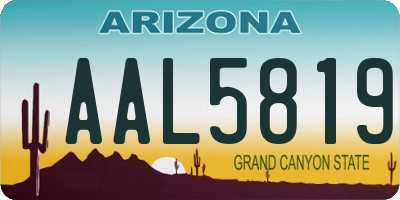 AZ license plate AAL5819