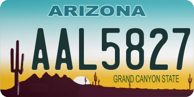 AZ license plate AAL5827