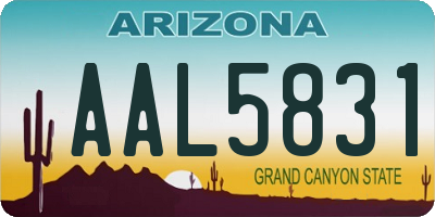 AZ license plate AAL5831