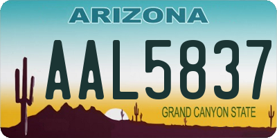 AZ license plate AAL5837