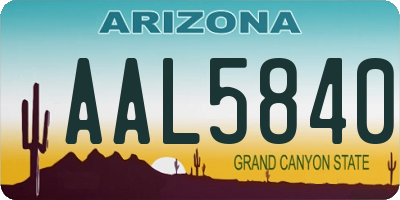 AZ license plate AAL5840