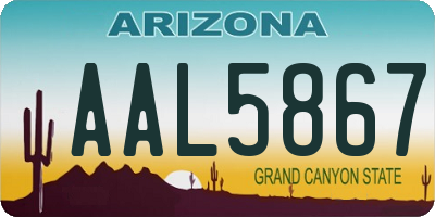 AZ license plate AAL5867