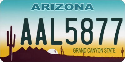 AZ license plate AAL5877