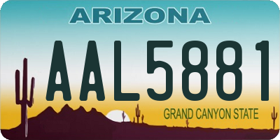 AZ license plate AAL5881