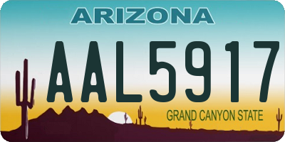 AZ license plate AAL5917