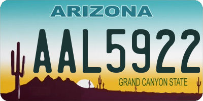 AZ license plate AAL5922