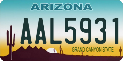 AZ license plate AAL5931