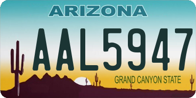 AZ license plate AAL5947