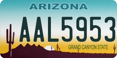 AZ license plate AAL5953