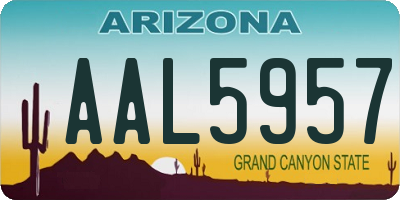 AZ license plate AAL5957