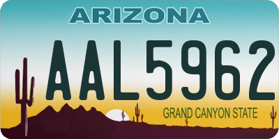 AZ license plate AAL5962