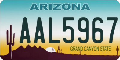 AZ license plate AAL5967