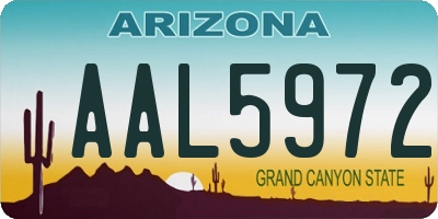 AZ license plate AAL5972