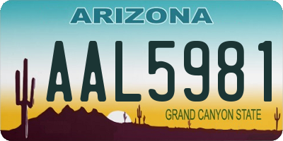 AZ license plate AAL5981