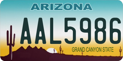 AZ license plate AAL5986