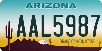 AZ license plate AAL5987