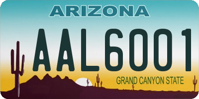 AZ license plate AAL6001