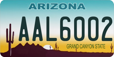 AZ license plate AAL6002