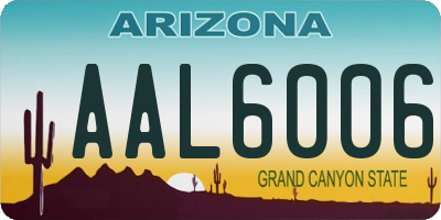 AZ license plate AAL6006