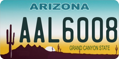 AZ license plate AAL6008