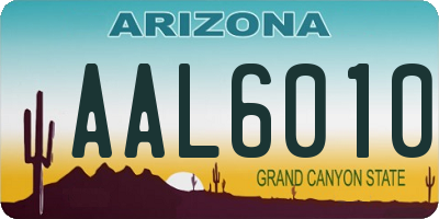 AZ license plate AAL6010