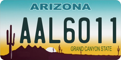 AZ license plate AAL6011