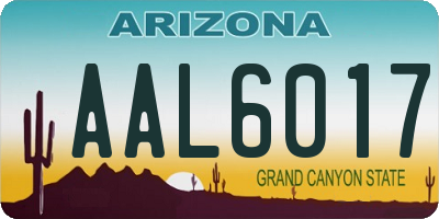 AZ license plate AAL6017