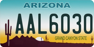 AZ license plate AAL6030