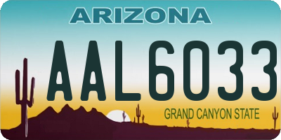 AZ license plate AAL6033