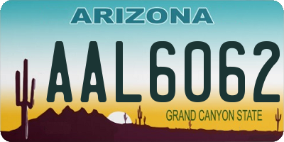 AZ license plate AAL6062