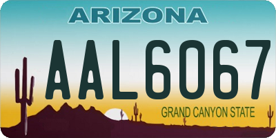 AZ license plate AAL6067