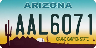 AZ license plate AAL6071
