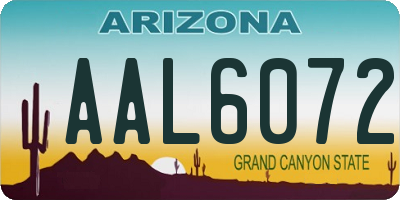 AZ license plate AAL6072