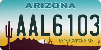 AZ license plate AAL6103