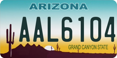 AZ license plate AAL6104