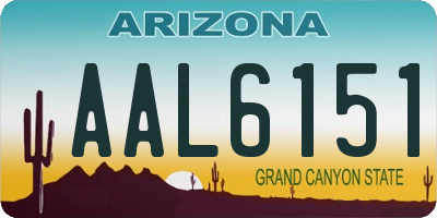 AZ license plate AAL6151
