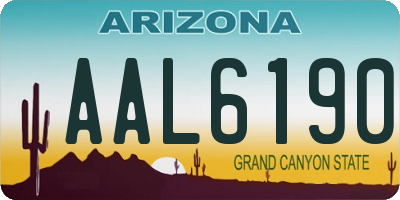 AZ license plate AAL6190
