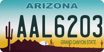 AZ license plate AAL6203