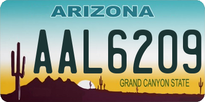 AZ license plate AAL6209