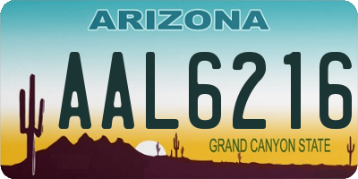AZ license plate AAL6216