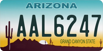 AZ license plate AAL6247
