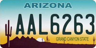 AZ license plate AAL6263